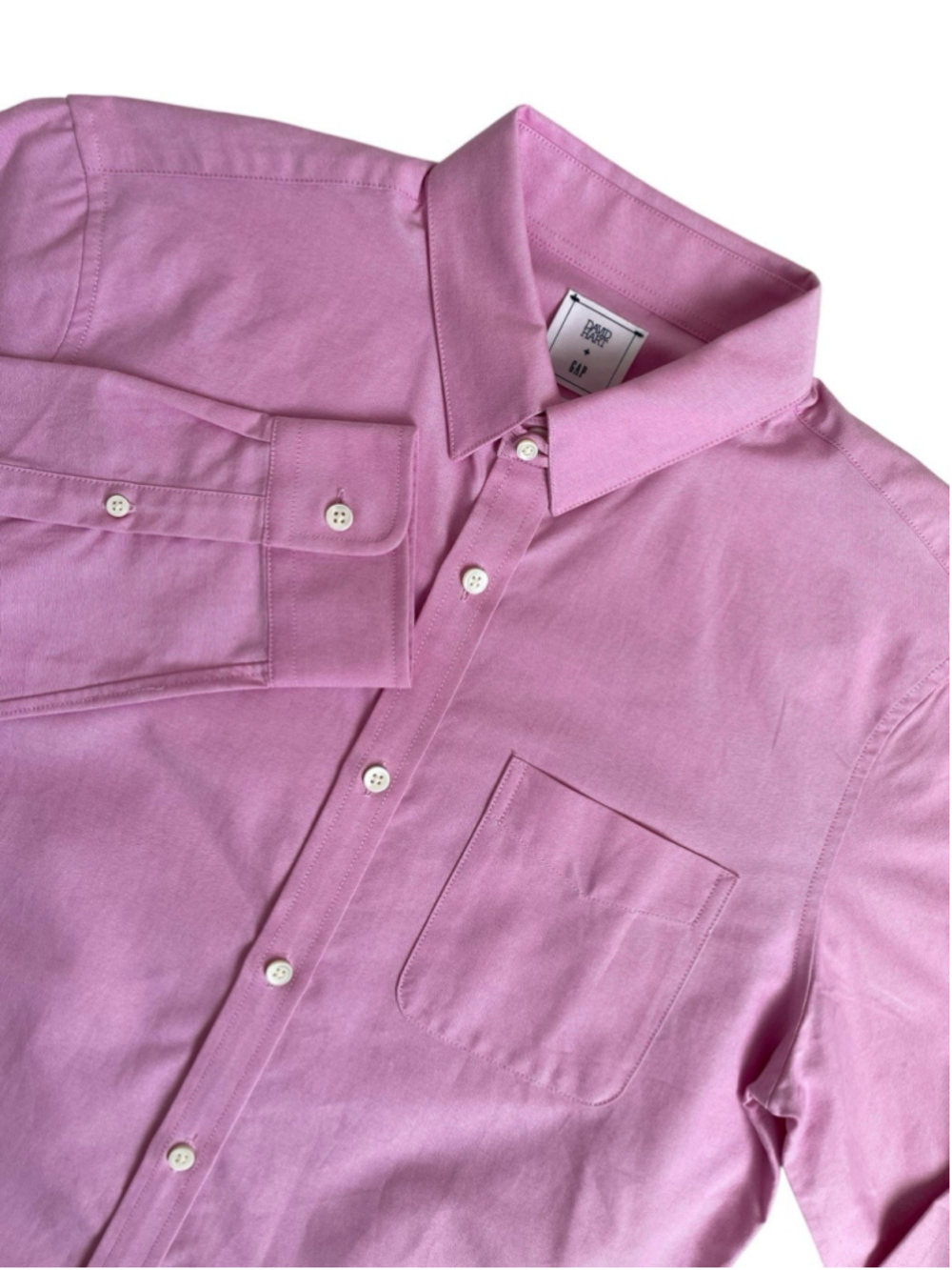 David Hart + Gap Button Up Oxford Shirt Mens Medium Pink Long Sleeve